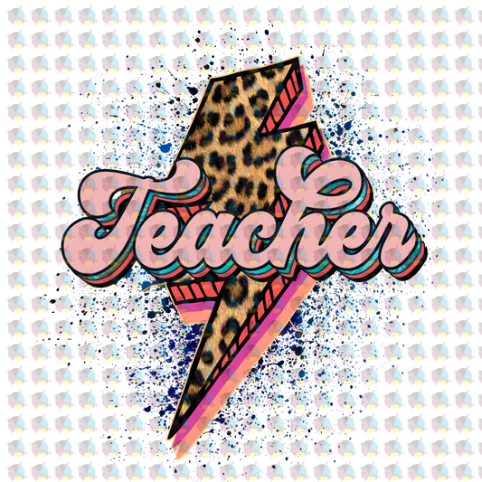 Rts Teacher Bolt Glitter Dream Transfer Screen Print