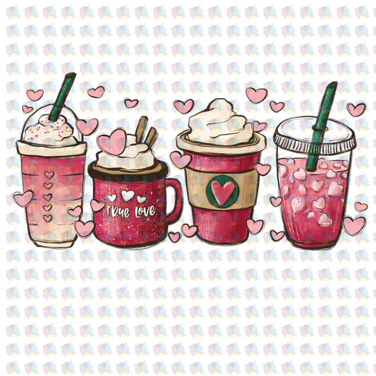 Rts True Love Coffee Cups Glitter Dream Transfer