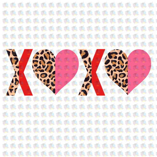 Rts Xoxo Leopard W/Pocket Glitter Dream Transfer