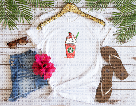 RTS Strawberry Cattpacchino Glitter Dream Transfer Screen Print - Nu Kustomz llc